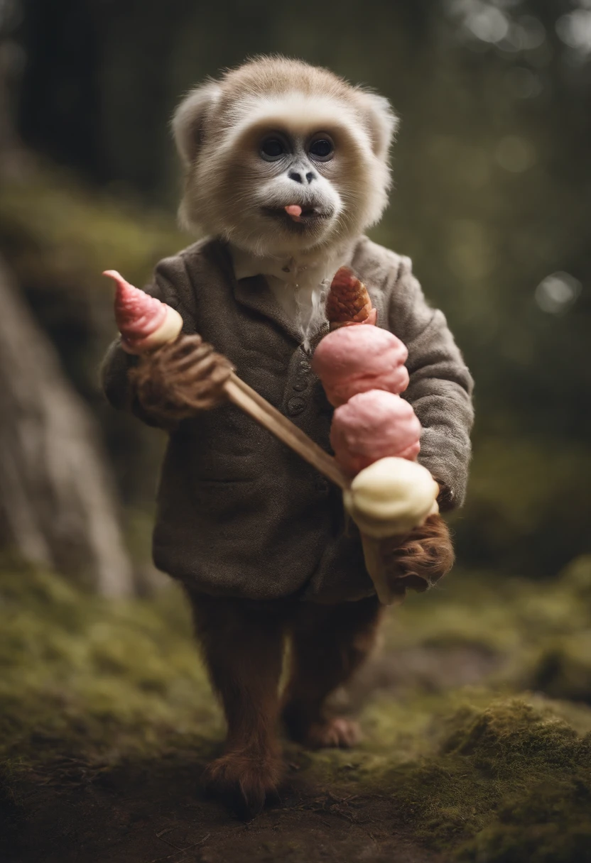 Anthropomorphic ice cream，Adventures，Masterpiece, ultraclear, extreme hight detail