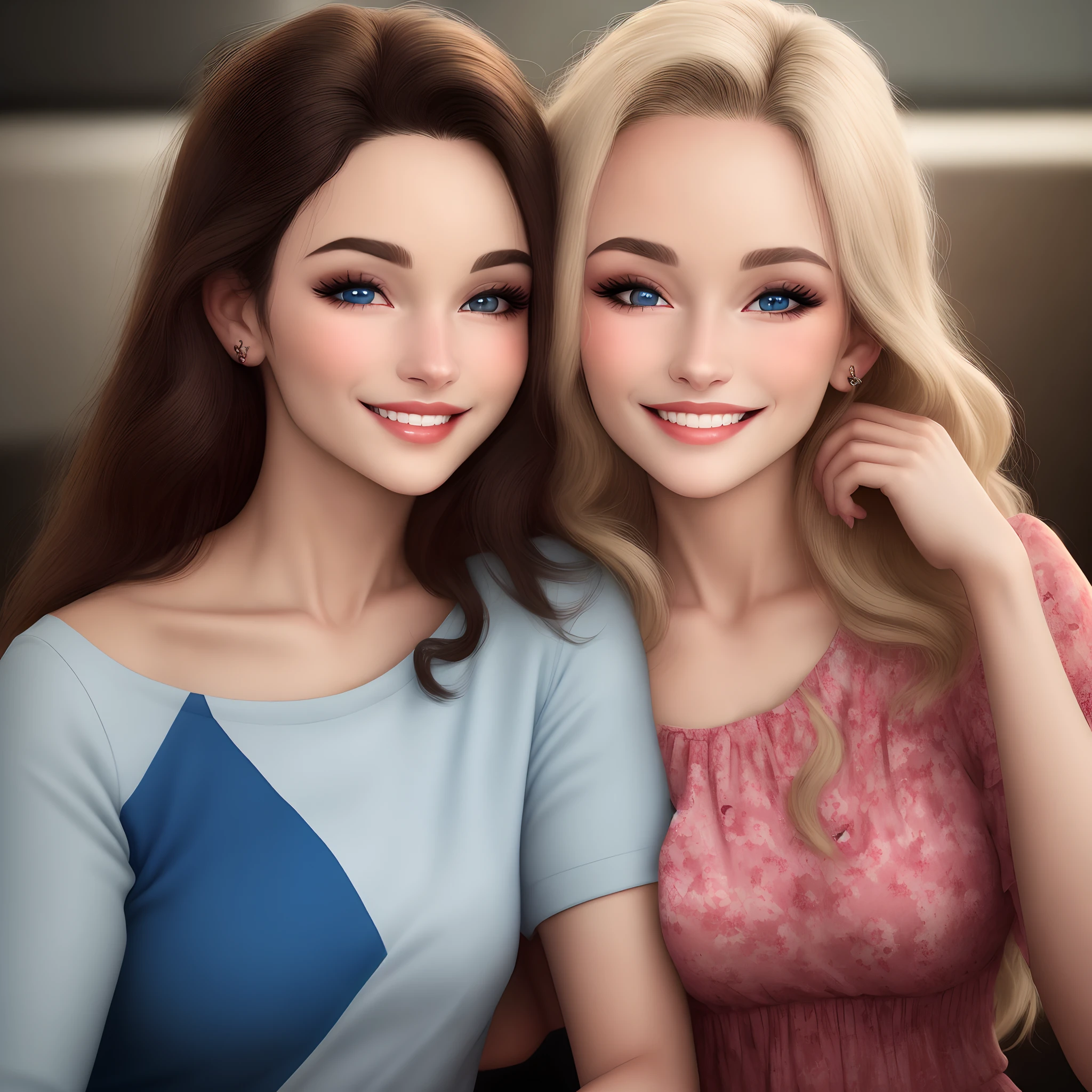 Crie uma mulher loira, pele branca, olho azul, um rosto delicado e perfeito, rosy lips, olhar doce, rosto meigo, aparentemente com 19 anos. With traces of Europe but Brazilian. Holding a mate and smiling
