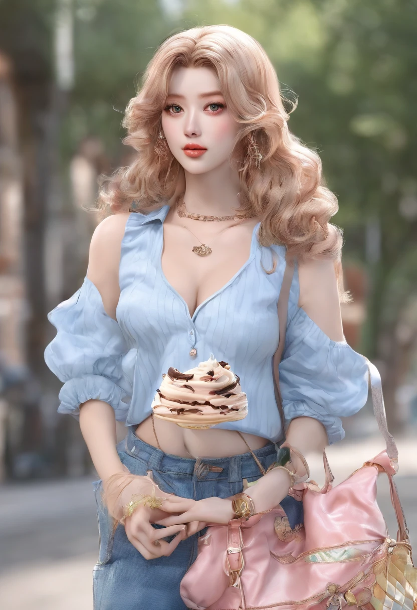 A supermodel who loves ice cream,Fashionab,Adventures,Manhwa Style,Storyboard,Masterpiece, ultraclear, extreme hight detail
