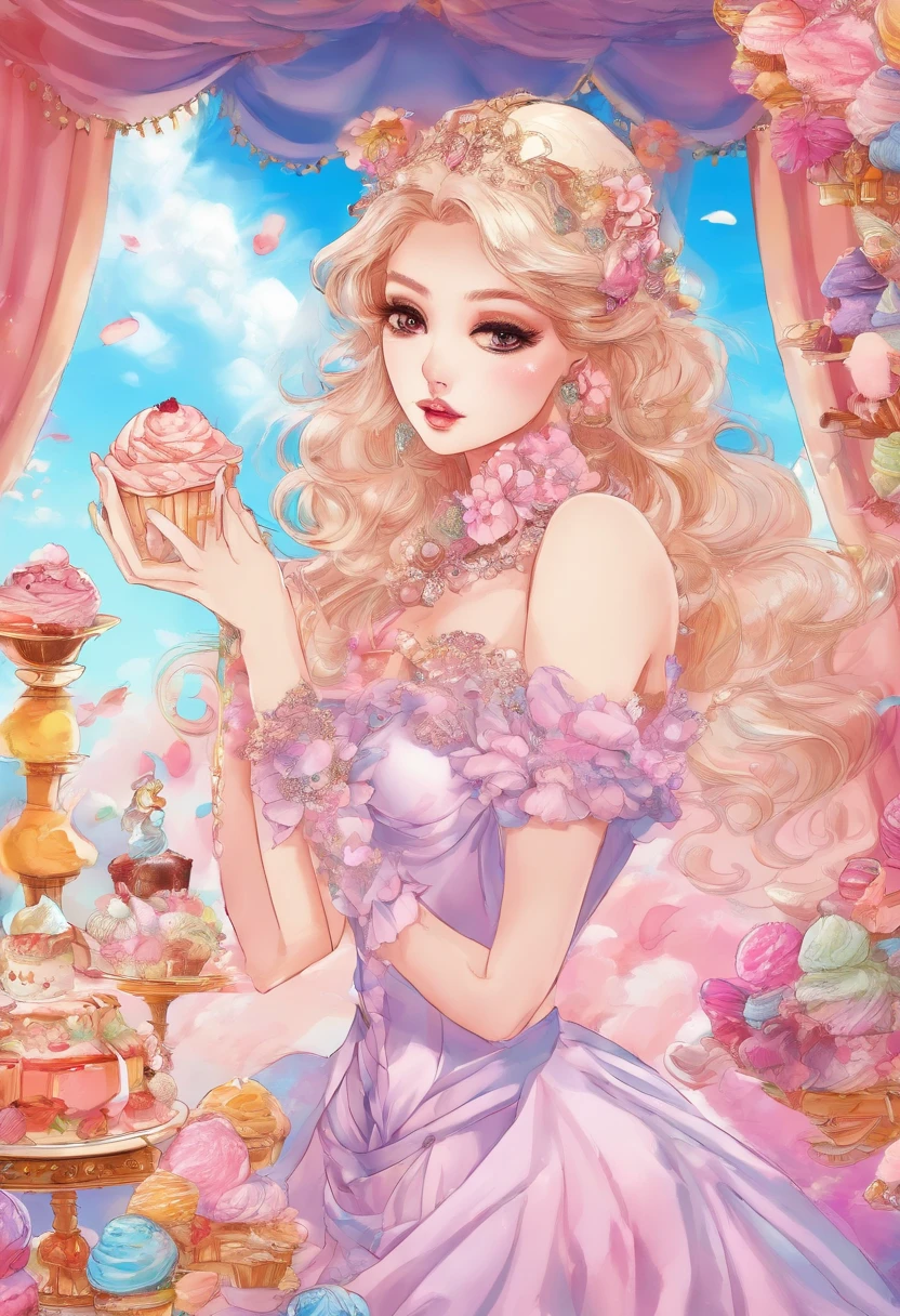 A supermodel who loves ice cream,Fashionab,Adventures,Manhwa Style,Storyboard,Masterpiece, ultraclear, extreme hight detail