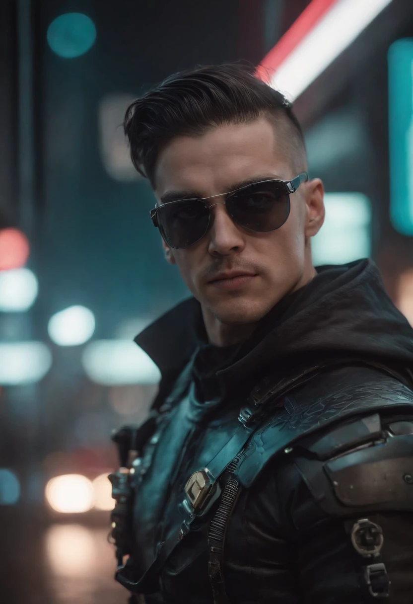 Cambiar fondo cyberpunk chico guapo vomitando veneno negro de su boca, cara realista, 8k, ultra realista,