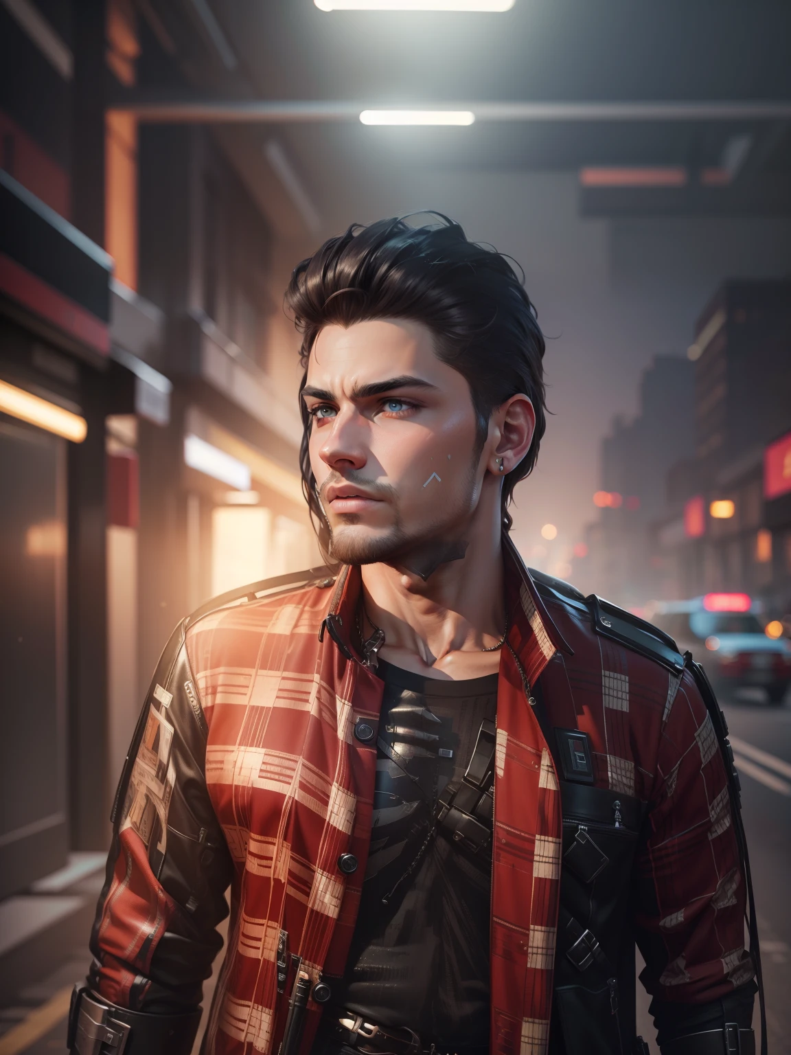 Change background,cyperpunk,handsome boy, realistic face,8k,ultra realistic