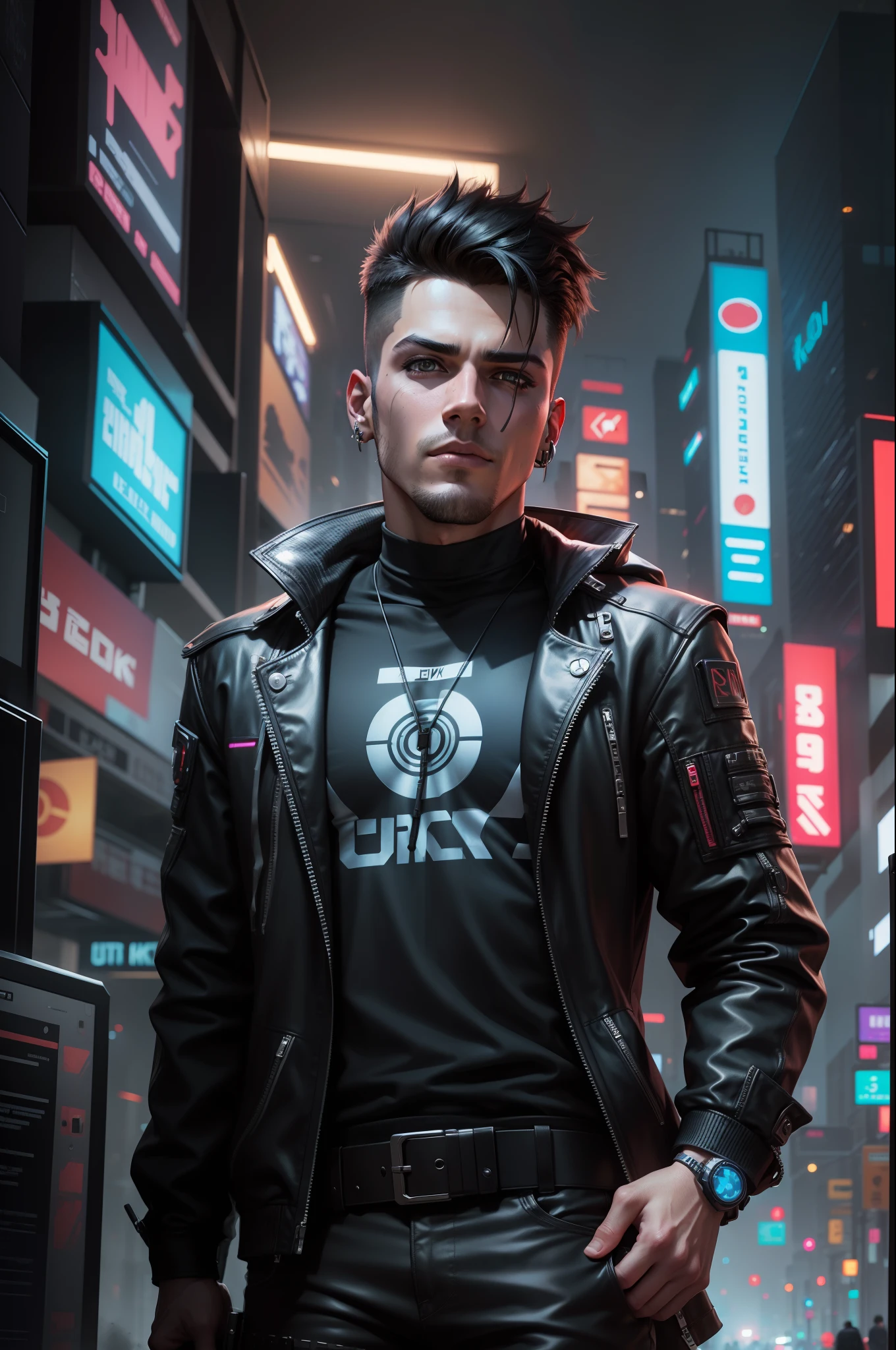 cyberpunk neon city smoking guy --auto --s2