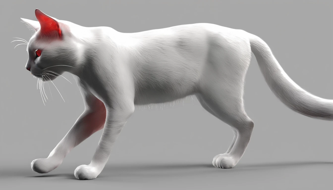 Black and white cat, Standing and threatening, Blood dripping from the mouth