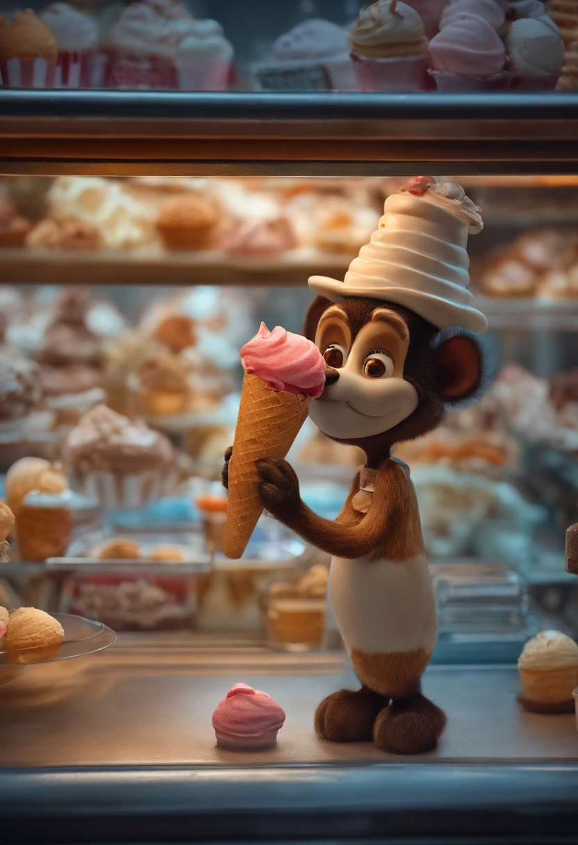 Anthropomorphic ice cream，Adventures，Masterpiece, ultraclear, extreme hight detail