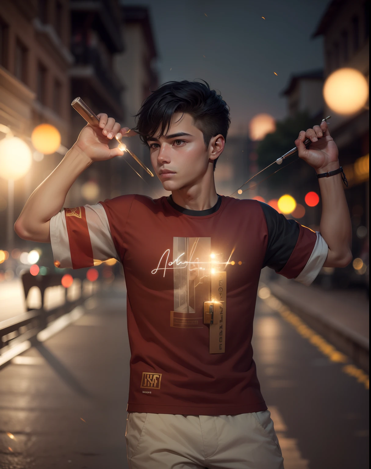 Handsome boy. Light bokeh ultra