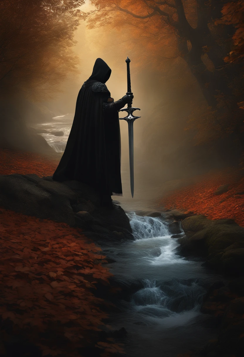 Best quality, Masterpiece, 超高分辨率, (photograph realistic:1.4), surrealism, Dream-like,fusionart, Shadowdancer, shadow magic, darkness control, stealth, shadowstep, umbral spells, hidden blade, black knight, vampire