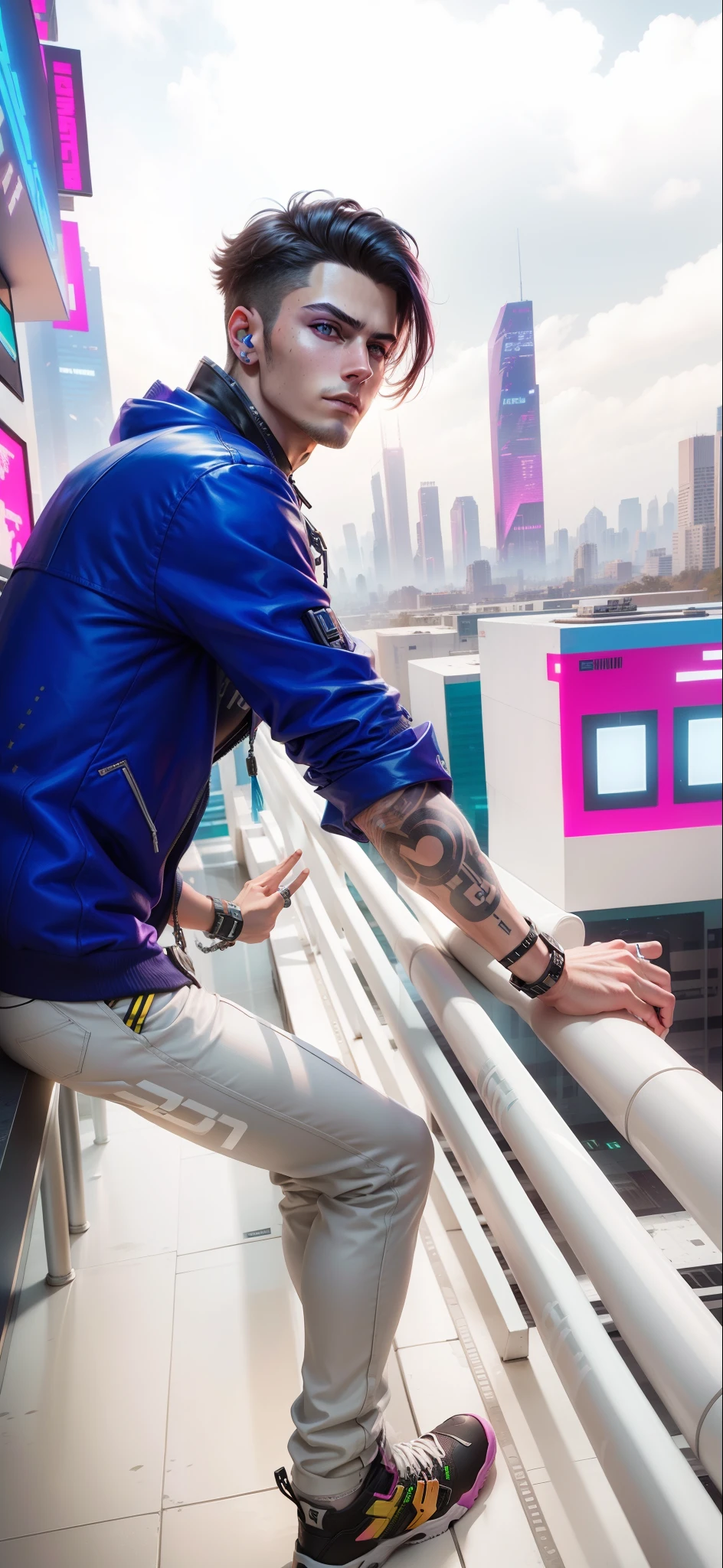 Cyberpunk handsome boy, ultra quality HD,