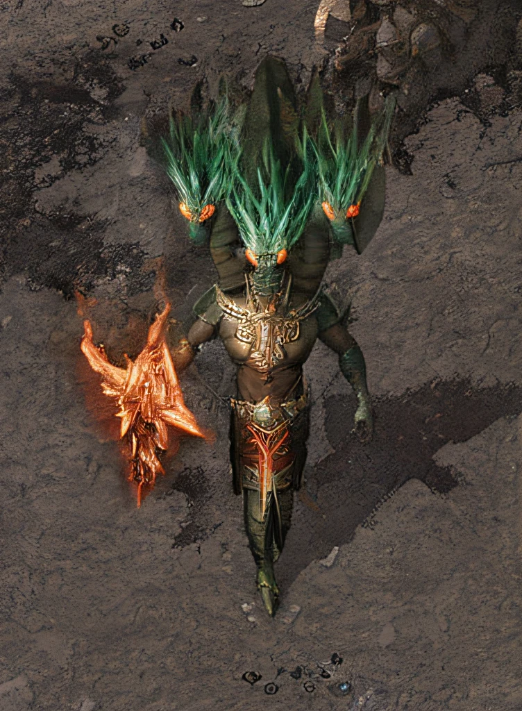 a close up of a person with a sword and a fire, the hydra from path of exile, flame conjuring armored, nipple play, Diablo, demon male, detailed hot maw, diablo 4 lilith, minotaur from path of exile, demon necromancer, male djinn man demon hybrid, dagoth ur, djinn man male demon