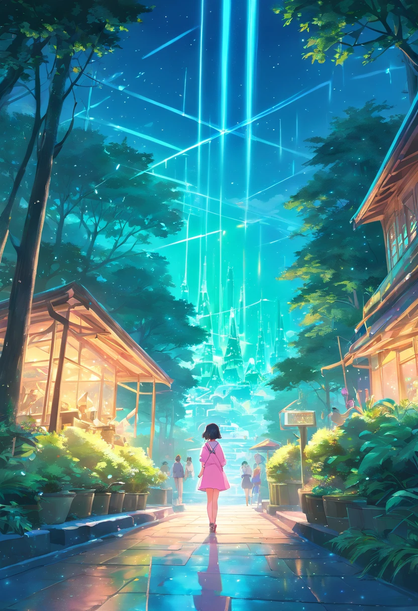 (fluorescent colors:1.4),(translucent:1.4),(retro filters:1.4), (fantasy:1.4), candy world Disney land ethereal soft fluffy soft landscape forest snowavatar Pastel pink sky green blue sparkle ethereal light pastel whimsical light rainbow stars diamonds sparkle gemstone background hyper realistic Ultra quality cinematic lighting immense detail Full hd painting Well lit,