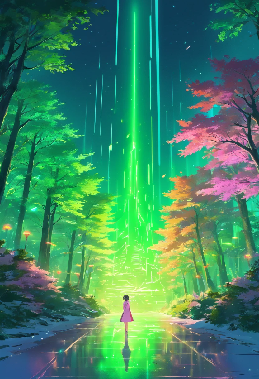 (fluorescent colors:1.4),(translucent:1.4),(retro filters:1.4), (fantasy:1.4), candy world Disney land ethereal soft fluffy soft landscape forest snowavatar Pastel pink sky green blue sparkle ethereal light pastel whimsical light rainbow stars diamonds sparkle gemstone background hyper realistic Ultra quality cinematic lighting immense detail Full hd painting Well lit,