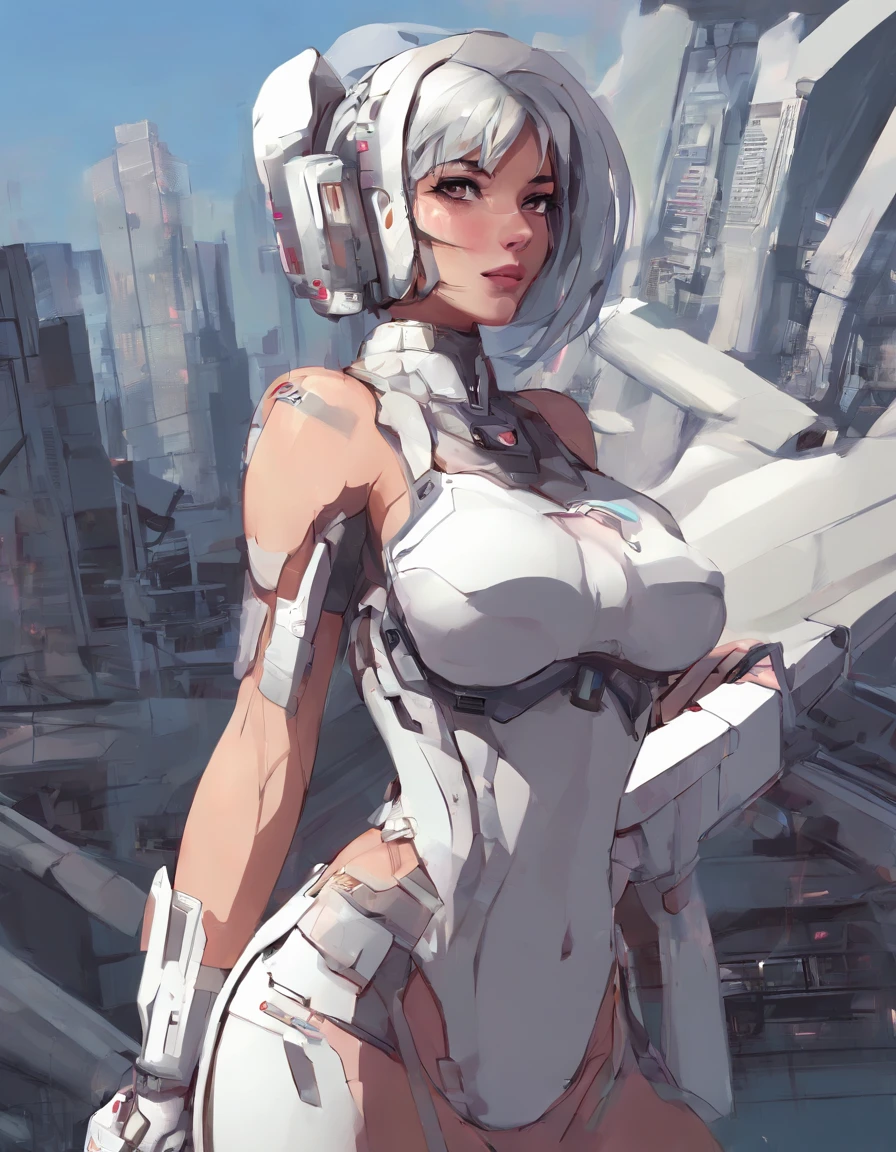 (1girl:1.3), solo, __Body parts__ realistic skin, pale skin, big boobs, official art, unified 8k wallpaper, ultra detail, beauty and aesthetics, beauty, masterpiece, best quality, in cyberpunk city, fantastic atmosphere, calm color palette, peaceful mood, soft shadows, nurse, glamour, huge breasts