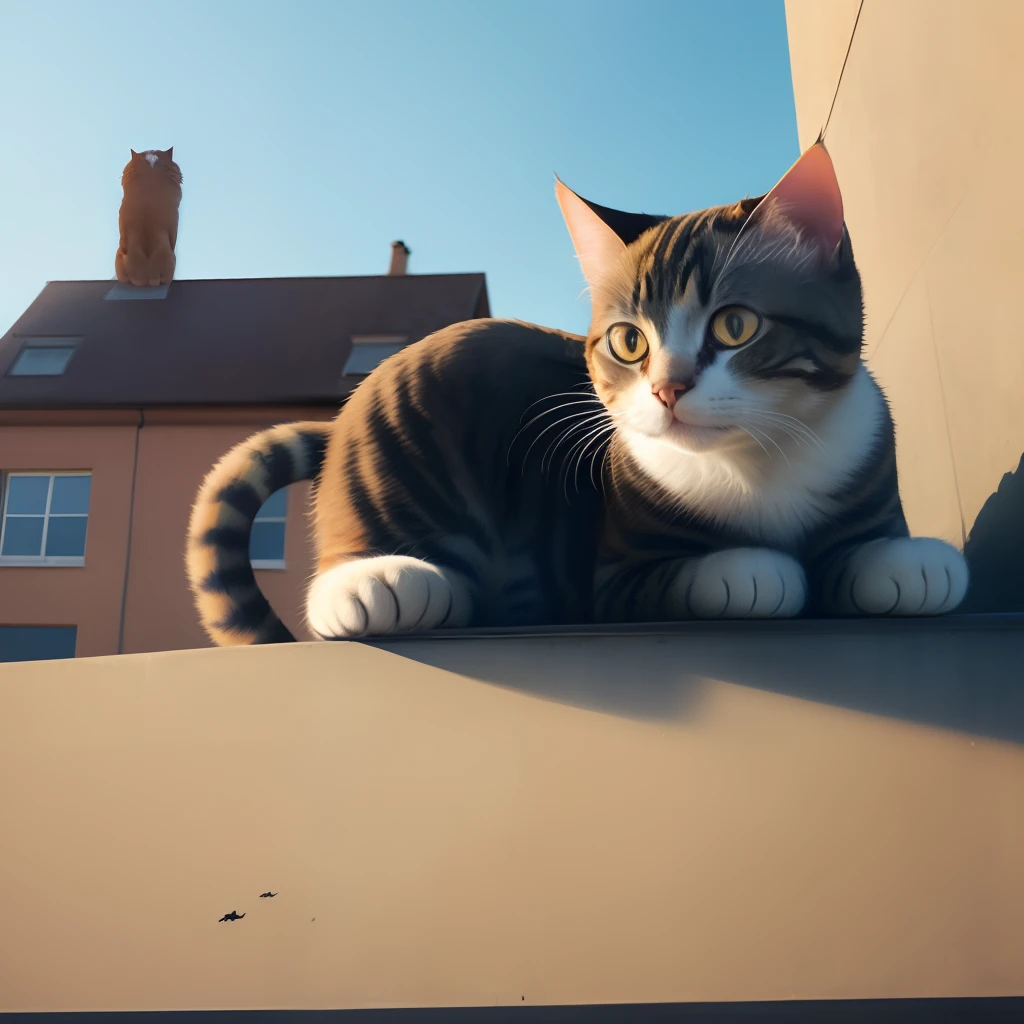 Cat on a building