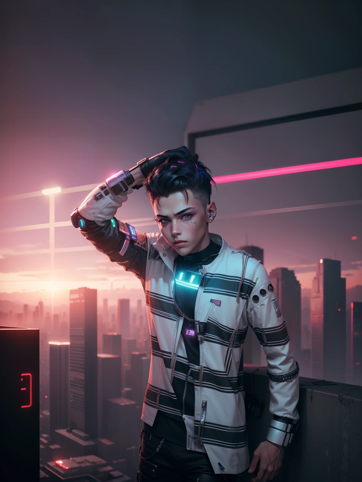 Cyberpunk, boy, high quality