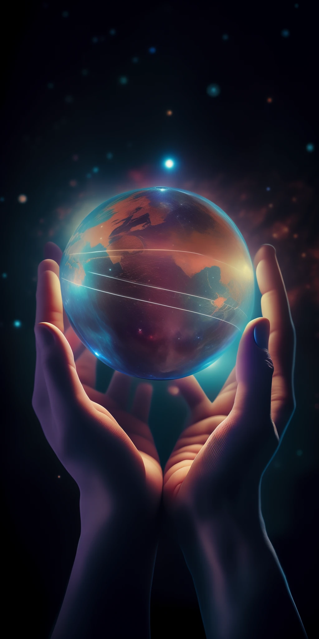 a person holding a glowing globe in their hands, holding a planet, holding the earth, holding a shining orb of data, is holding a tiny planet earth, with earth, holding miniature earth in hands, holding a miniature earth, creation of the world, by Ivan Ranger, holding a 🛡 and an 🪓, humanity like cosmic structure