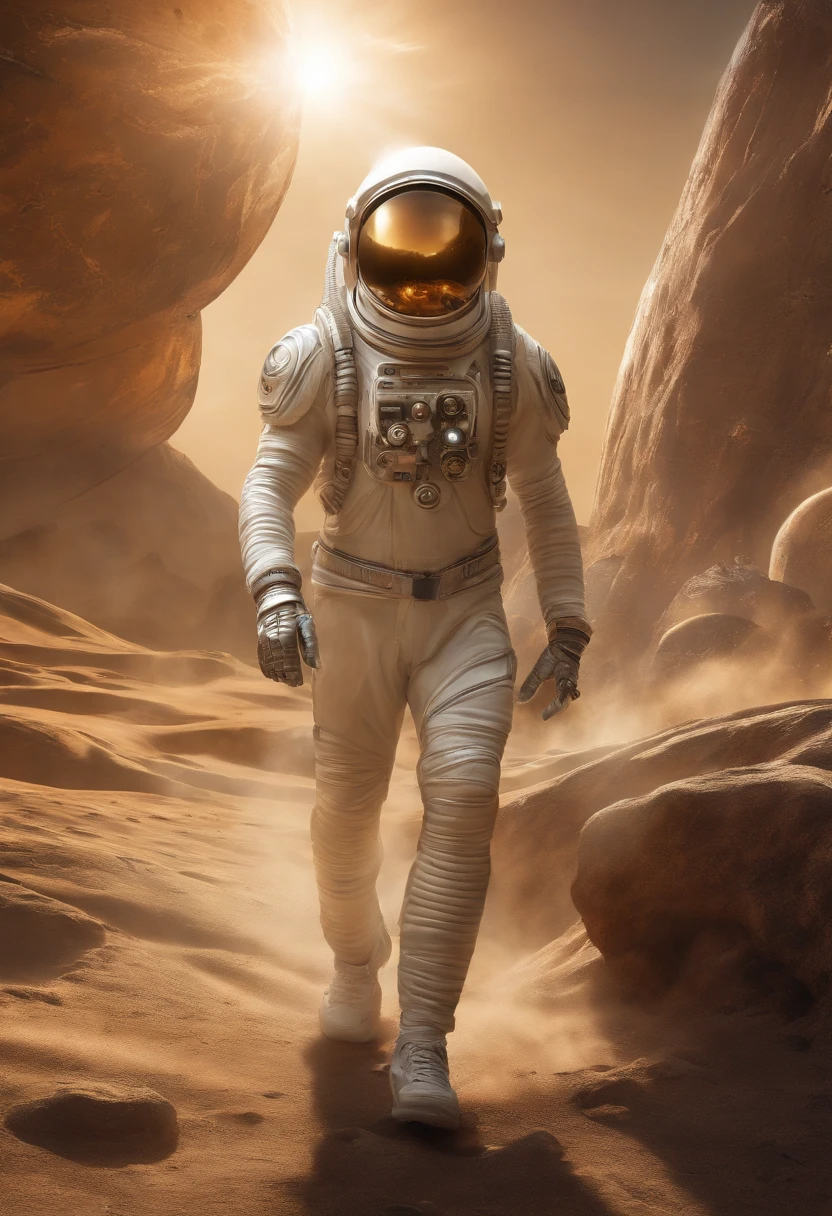 Luis Royo/cuphead art style, street art graffiti style full body shot of an alien pharaoh astronaut dj, wearing an Egyptian style space suit, wearing nike sneakers, wearing a diamond chain, hip hop fashion, dynamic pose, gliding through space, planet earth in the background, solar system constellation, 4k, hdr, ray traced, cell shading,