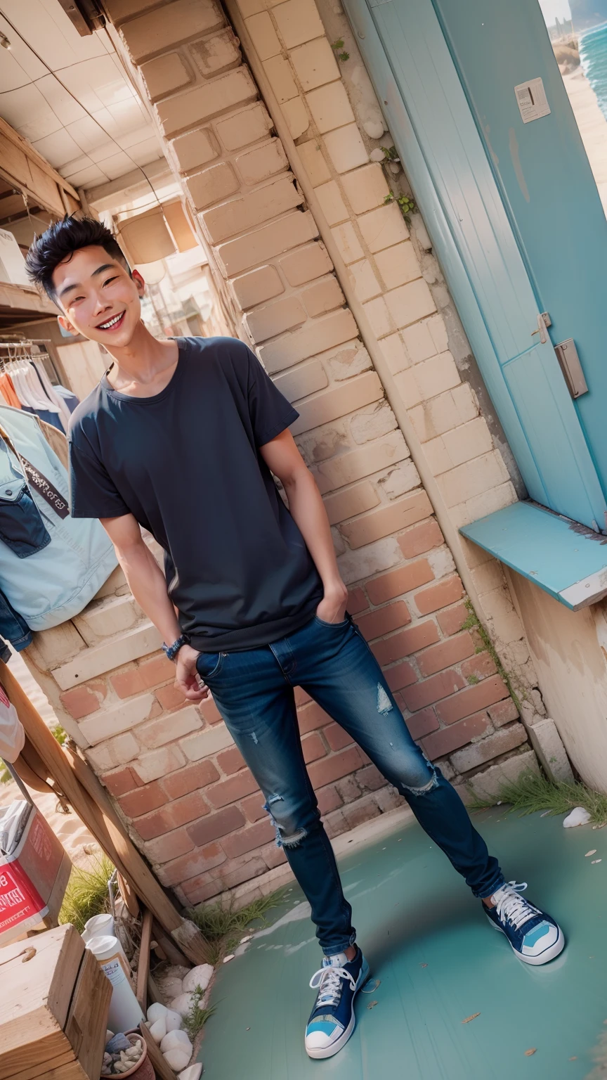 Smile and beground change beach and denim jacket