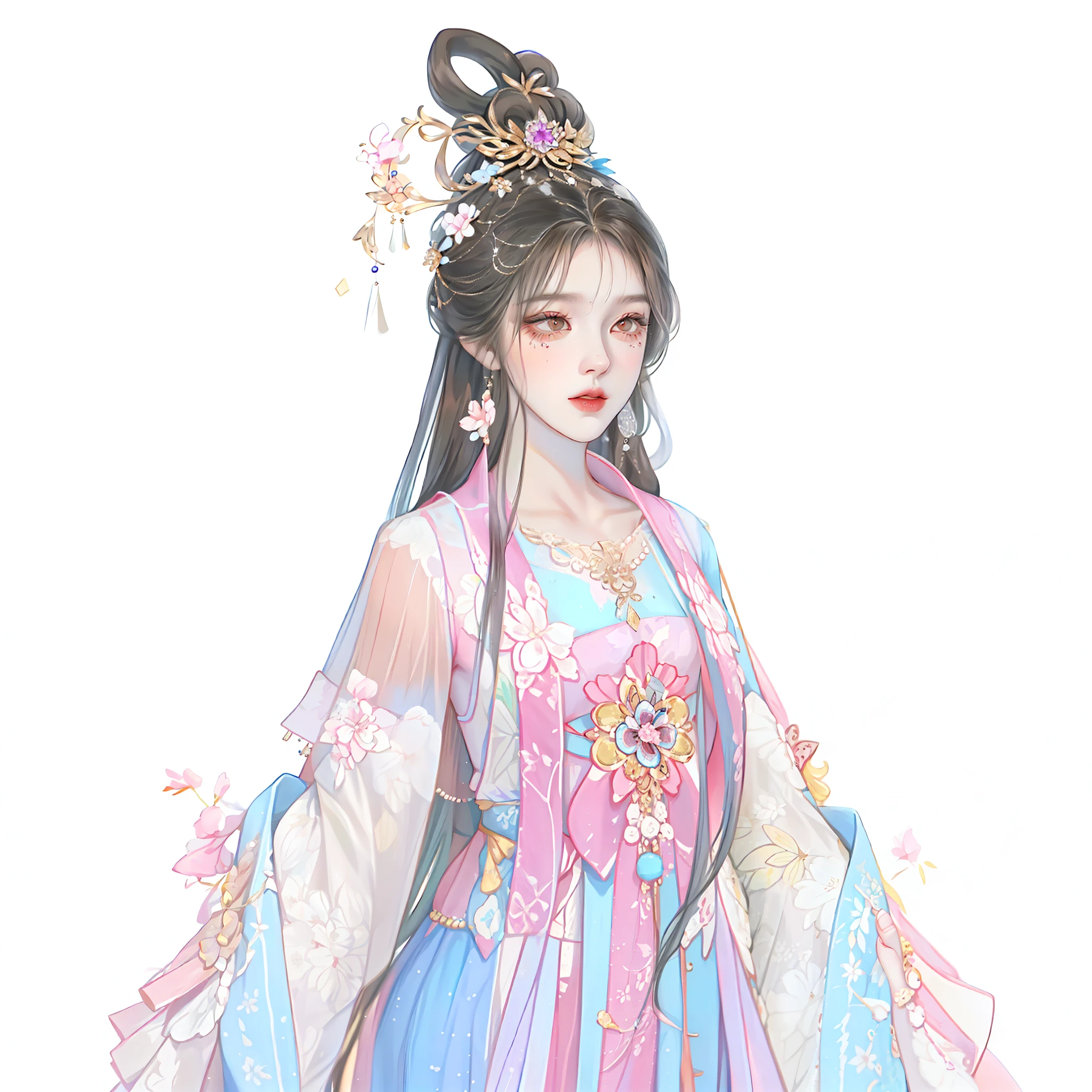 Western girl,Works of masters,Best picture quality,Higher quality,high detal, 超高分辨率, 8K分辨率, depth of fields, cinematic photogtaphy, intricately details, carefully, meticuloso, glorious, max detail, extreme beautiful, (((1girll, 独奏))), 18yr old,long whitr hair, brunette color hair, white skinned, A picture, tmasterpiece, (Best picture quality), Higher quality, high detal, 超高分辨率, in a panoramic view, Exquisite facial features, s the perfect face