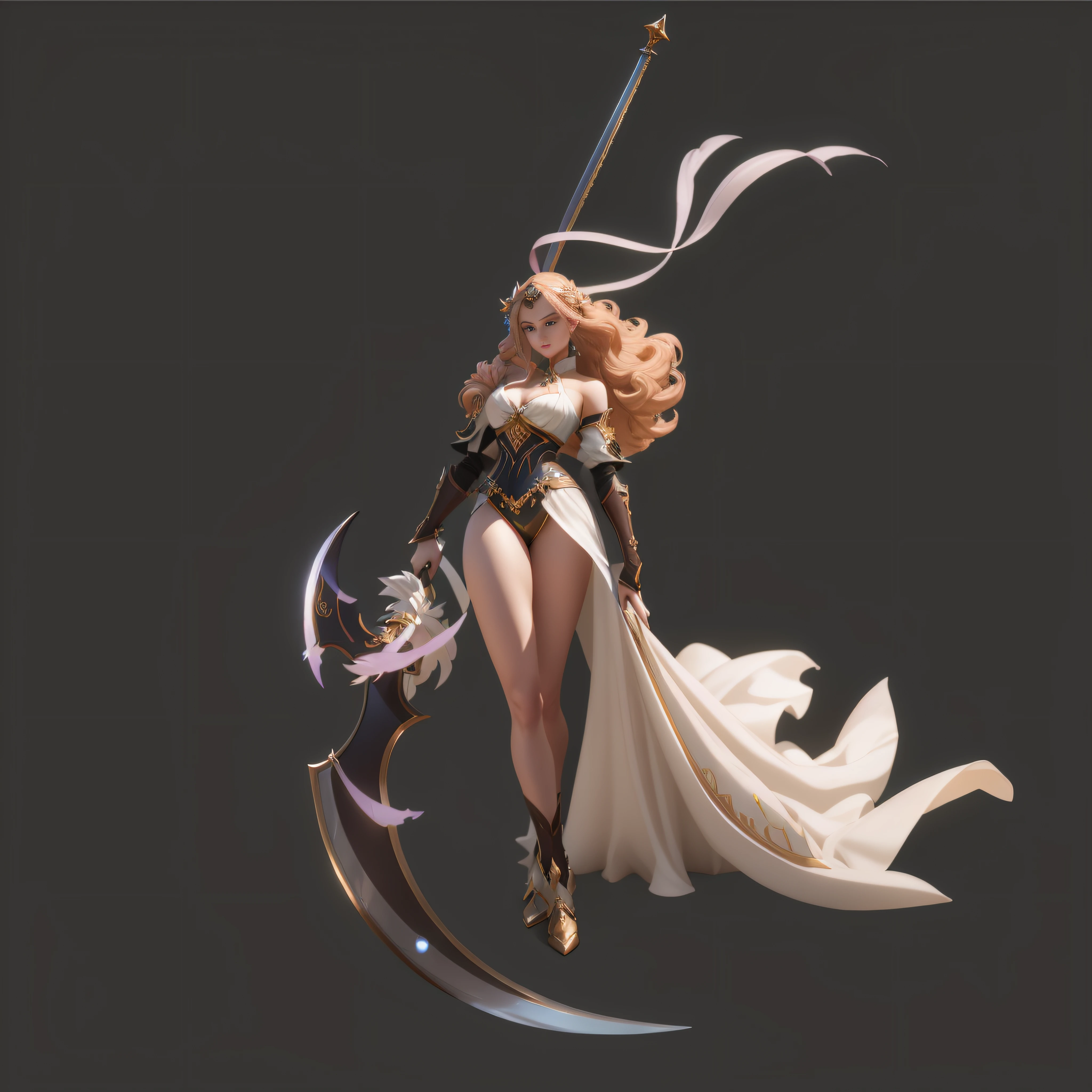 a close up of a woman with a sword and a dress, 3 D rendering character art 8 K, Kushatt Krenz Key Art Women, epic exquisite character art, 2. 5 D CGI anime fantasy artwork, by Yang J, chengwei pan on artstation, render of april, fantasy character, stuning fantasy 3 d render, fantasy character art --auto