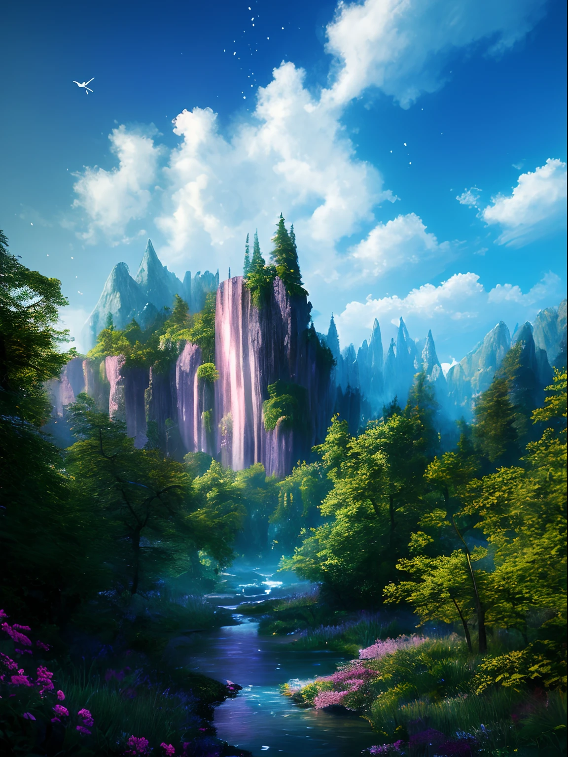 masterpiece, best quality, high quality,extremely detailed CG unity 8k wallpaper, An enchanting and dreamy scene of a fantasy forest, with towering trees, glowing mushrooms, and hidden fairy glens, creating a sense of mystique and enchantment, artstation, digital illustration, intricate, trending, pastel colors, oil paiting, award winning photography, Bokeh, Depth of Field, HDR, bloom, Chromatic Aberration ,Photorealistic,extremely detailed, trending on artstation, trending on CGsociety, Intricate, High Detail, dramatic, art by midjourney