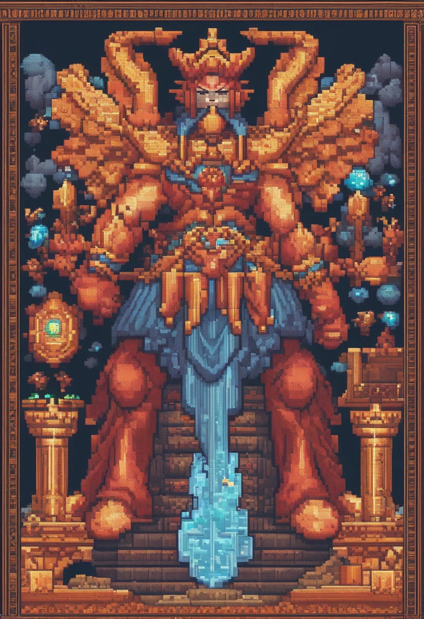 the original god,pixelart, Incredible pixel art detail. Pixel art. Detailed Unreal Engine pixel art