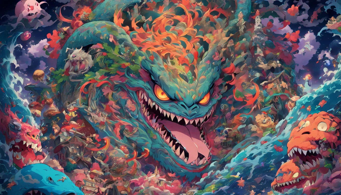 monstro tatuado, illustration