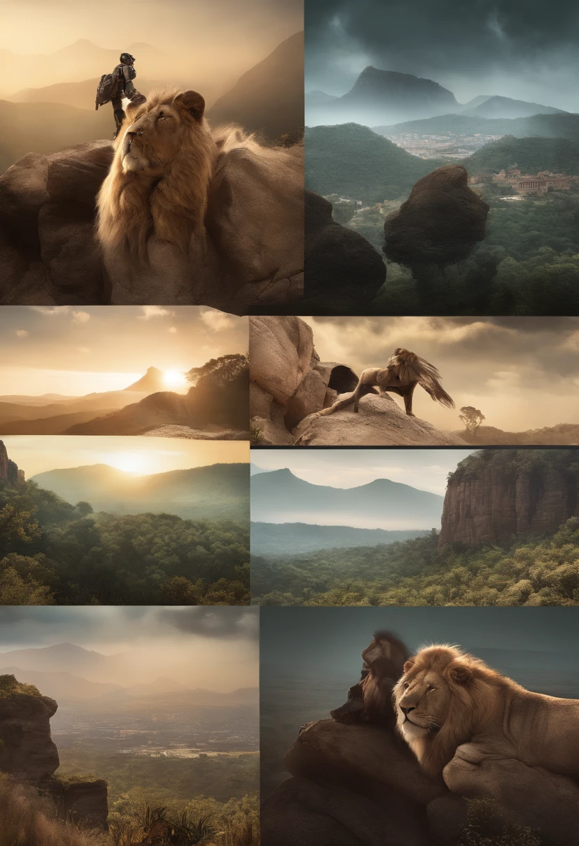 In SAVANNAH AND STEPS a ferocious lion , 8k, Foto RAW, (pele altamente detalhada: 1.2), (exposta: 1.1), (Costas expostas: 1.5), , (Vista de cima para baixo:1.5), ((::Jae Lee e Joe Madureira estilo ::2.0 comix illustration style,Estilo Tatoon ,, (fundo bonito e claro:1.2),, fantastic paintings , ::Jason Fabok e estilo Yoji Shinkawa ::2.0 comix illustration style,Estilo Tatoon , Comic book style , (fundo bonito e claro:1.2),, fantastic paintings ,Estilo grafite; master part, melhor qualidade, alta qualidade, extremamente detalhado CG unidade 8k papel de parede, scenecy, fotografia premiada, HDR, extremamente detalhado, trending on ArtStation, trending in cgsociety, intrincado, High detail, Arte por Midjourney Style::JKenneth Rocafort ESTILO ::2.9 (master part:1.2, melhor qualidade), (belos olhos finamente detalhados: 1.2),