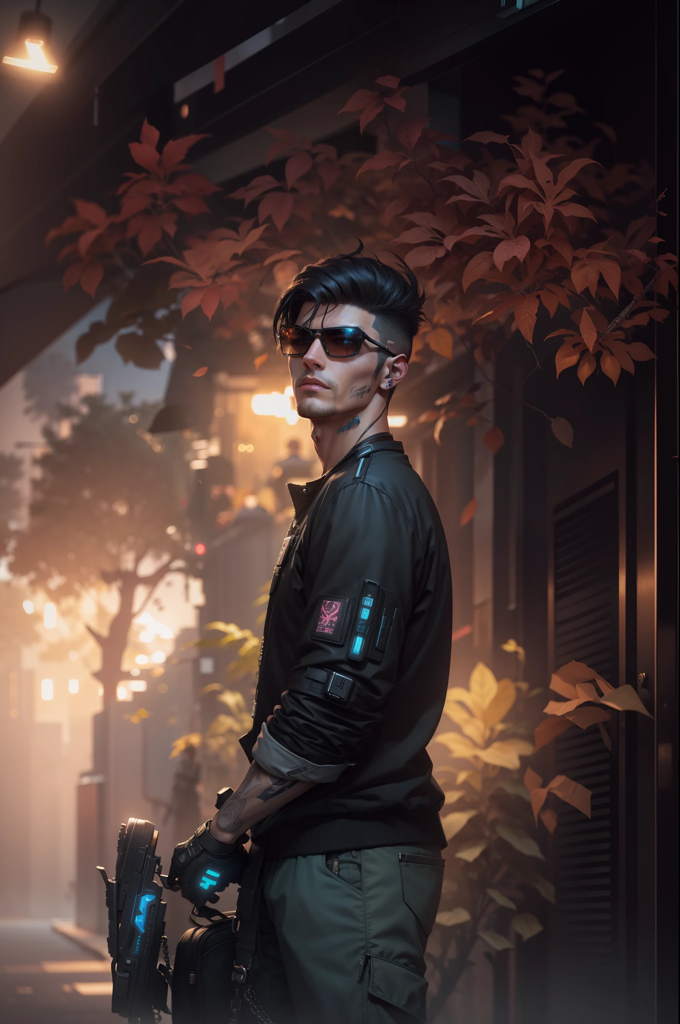 Change Baground cyberpunk handsome boy realistie face , 8k, ultra realistie