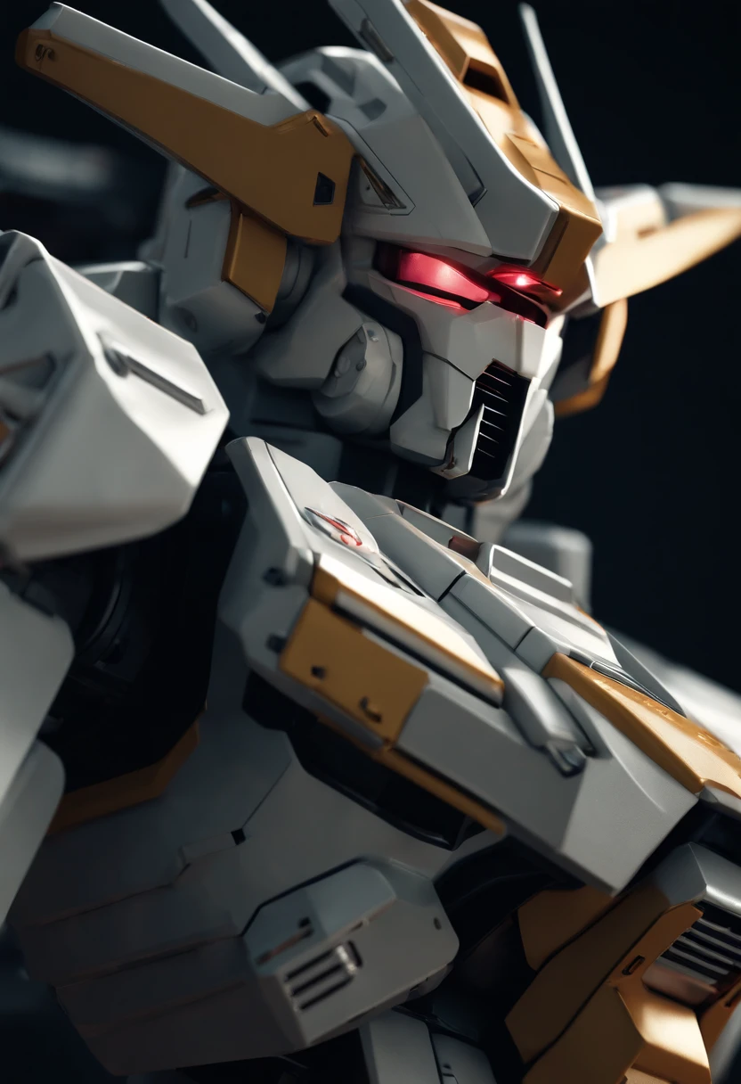 Gundam Mech , Science fiction, Front view, sense of science and technology, C4D, OC renderer, illusory engine, High detail, industrial design, 8K HD, Studio light, Retro