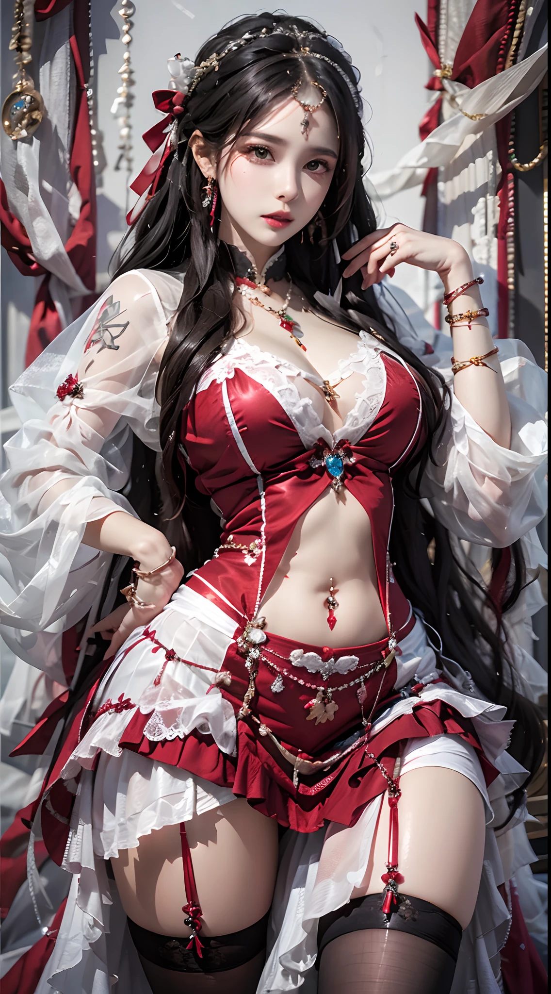 photorealistic, masterpiece, photorealistic, high resolution, soft light, hips up, pink shidudou, huge breasts