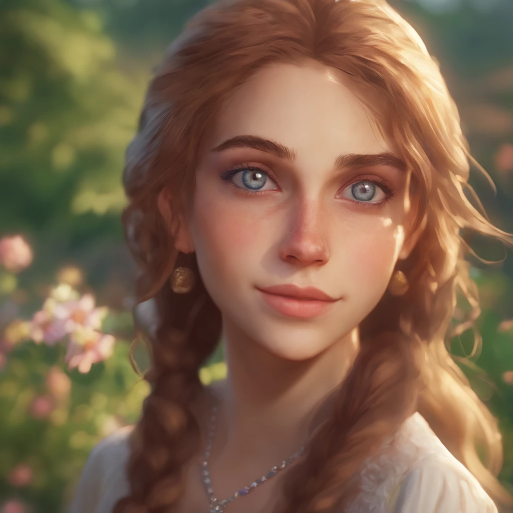 A girl with beautiful detailed eyes, beautiful detailed lips, and extremely detailed face, long eyelashes, in a garden. (best quality, 4k, highres:1.2), ultra-detailed, realistic:1.37, HDR, vivid colors, bokeh, portraits, soft pastel colors, natural lighting.