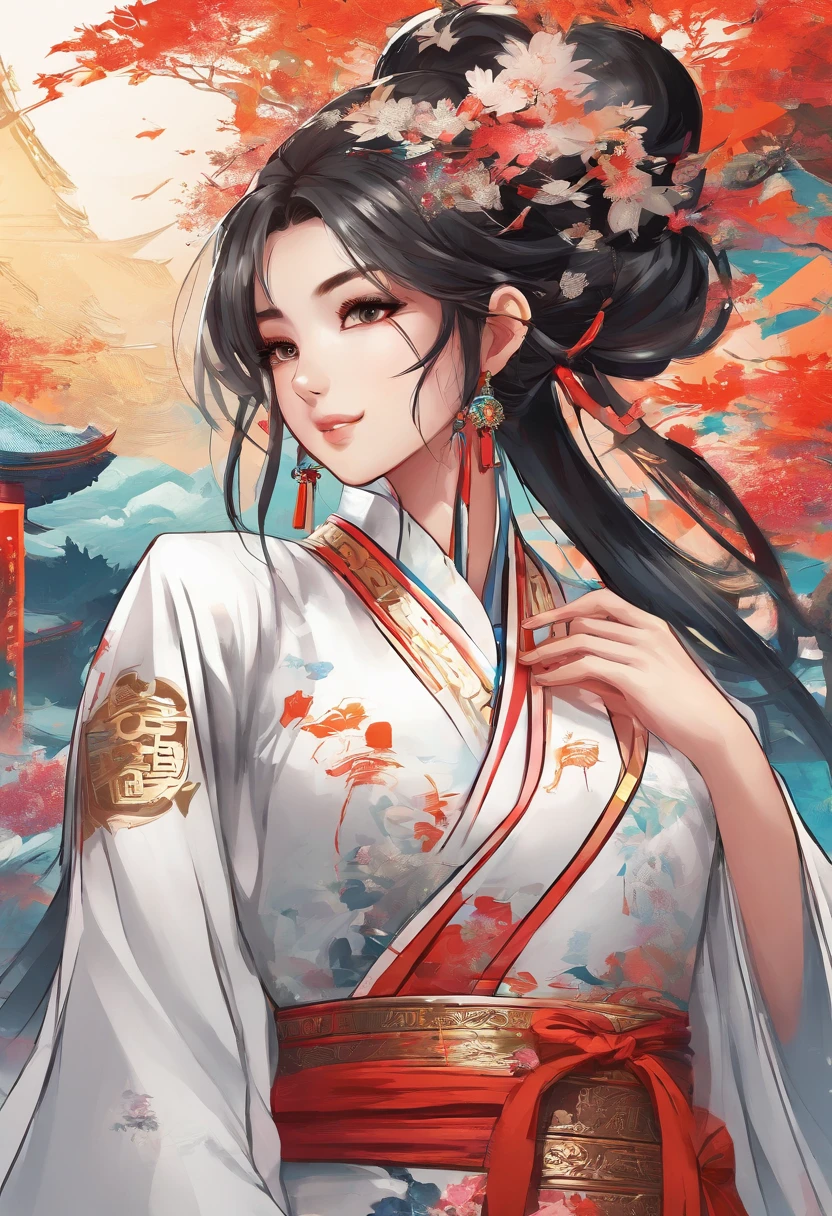 girl with, ancient Chinese costume, Whole body, Sunshine, Clear face, Clean white background, masutepiece, Super Detail, epic composition, Ultra HD, High quality, Extremely detailed, Official art, uniform 8k wallpaper, Super Detail, 32K、photographrealistic