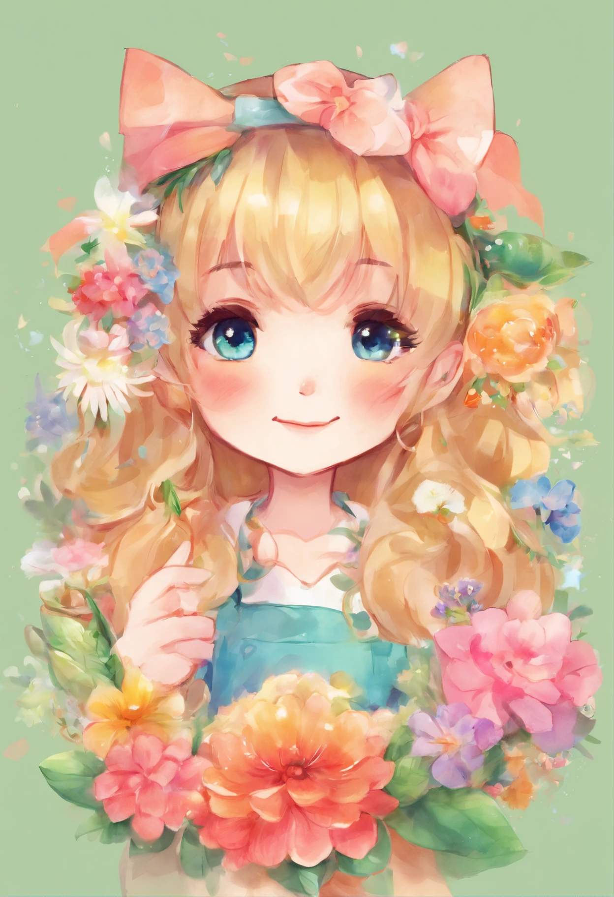 Beautiful florist，aquarelle
