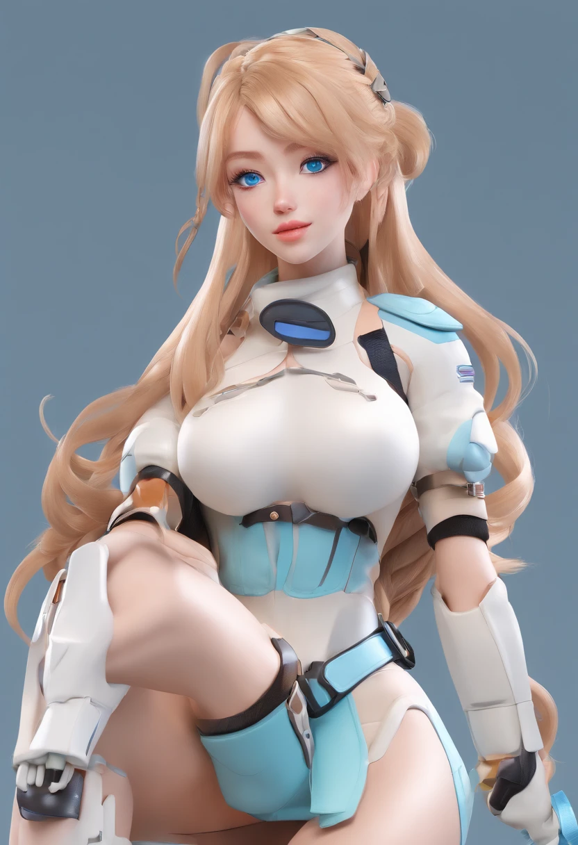 irl with white long ponytail wavy hair , light blue eyes , smart , sharp, concept art , , anime, wearing turtle neck , gloves , cargo , boots , accessories , detailed concept art