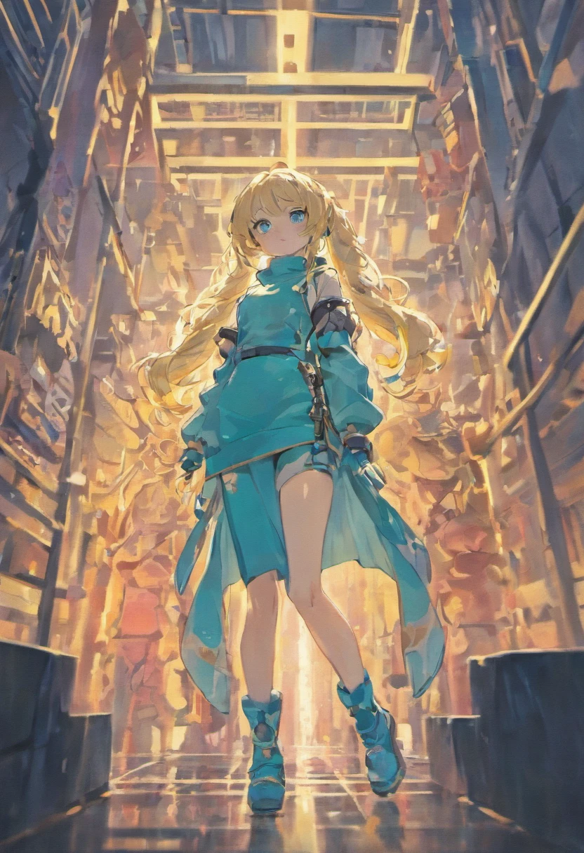 girl with white long ponytail wavy hair , light blue eyes , smart , sharp, concept art , , anime, wearing turtle neck , gloves , cargo , boots , accessories , detailed concept art