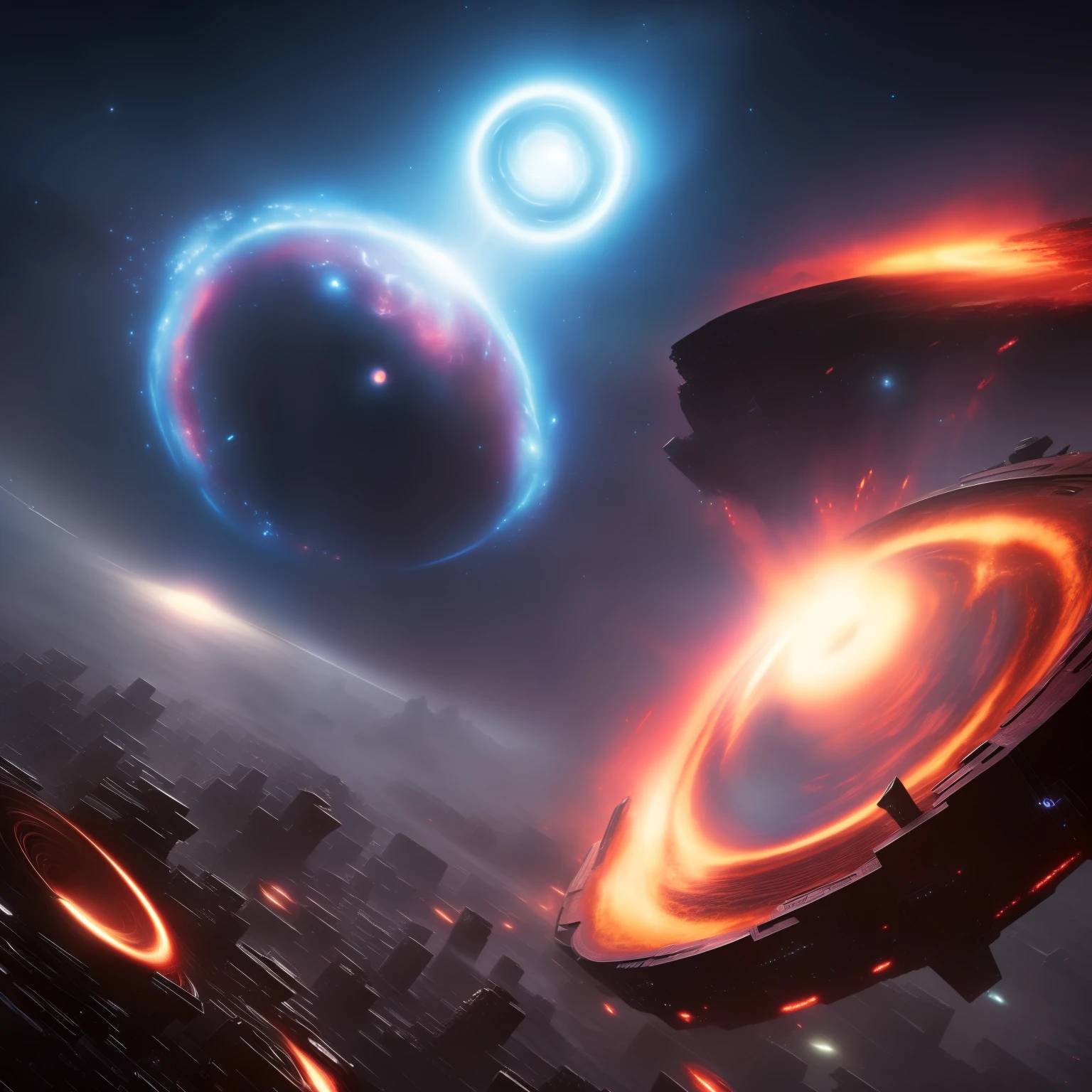 super nova black hole world destroyer, at night, ultra realistic, concept art, intricate details, eerie, highly detailed, photorealistic, octane render, 8k, unreal engine. art by Artgerm and Greg Rutkowski