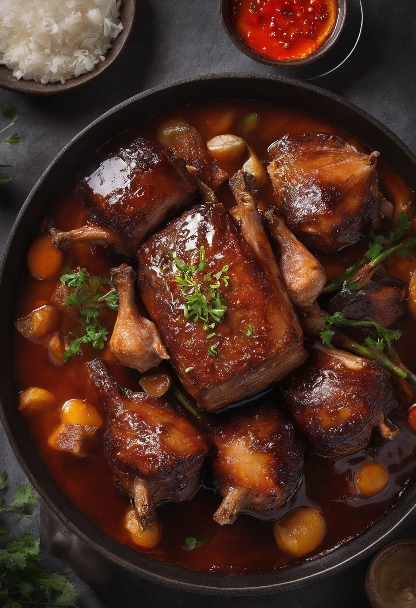 Braised pork，crock，Piping hot，The sauce is full-bodied