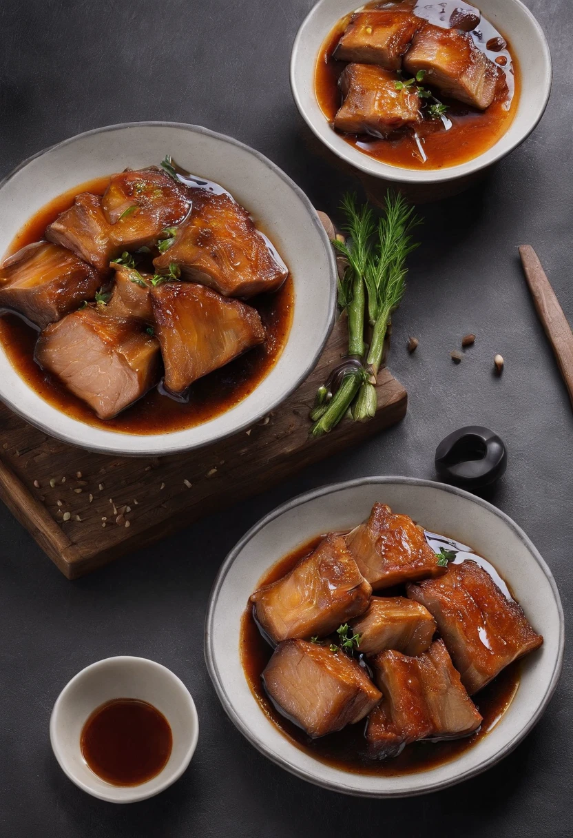 Braised pork,crock,Piping hot,The sauce is full-bodied