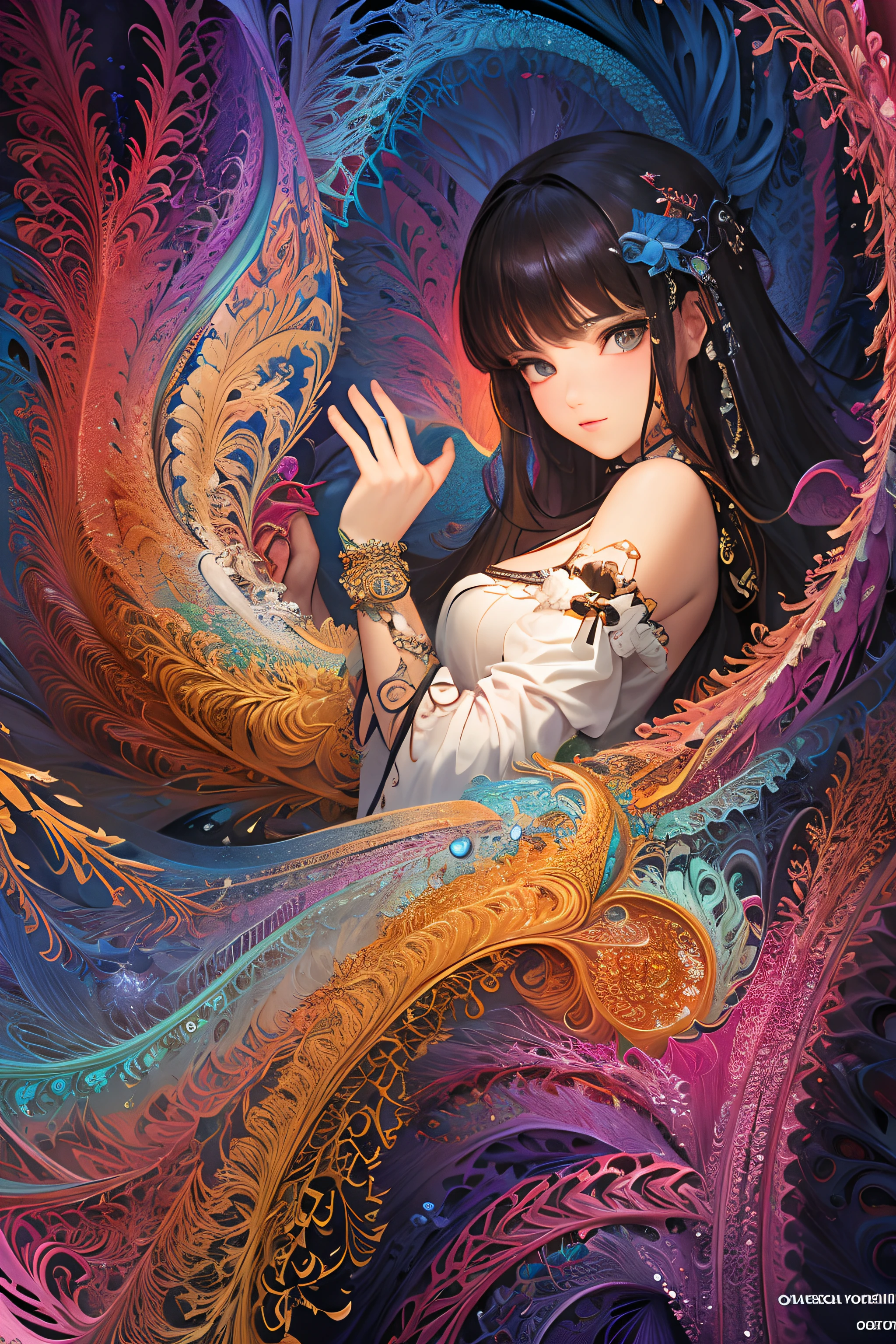 (masterpiece, top quality, best quality, official art, beautiful and aesthetic:1.2), (1girl), extreme detailed,(fractal art:1.3),colorful,highest detailed