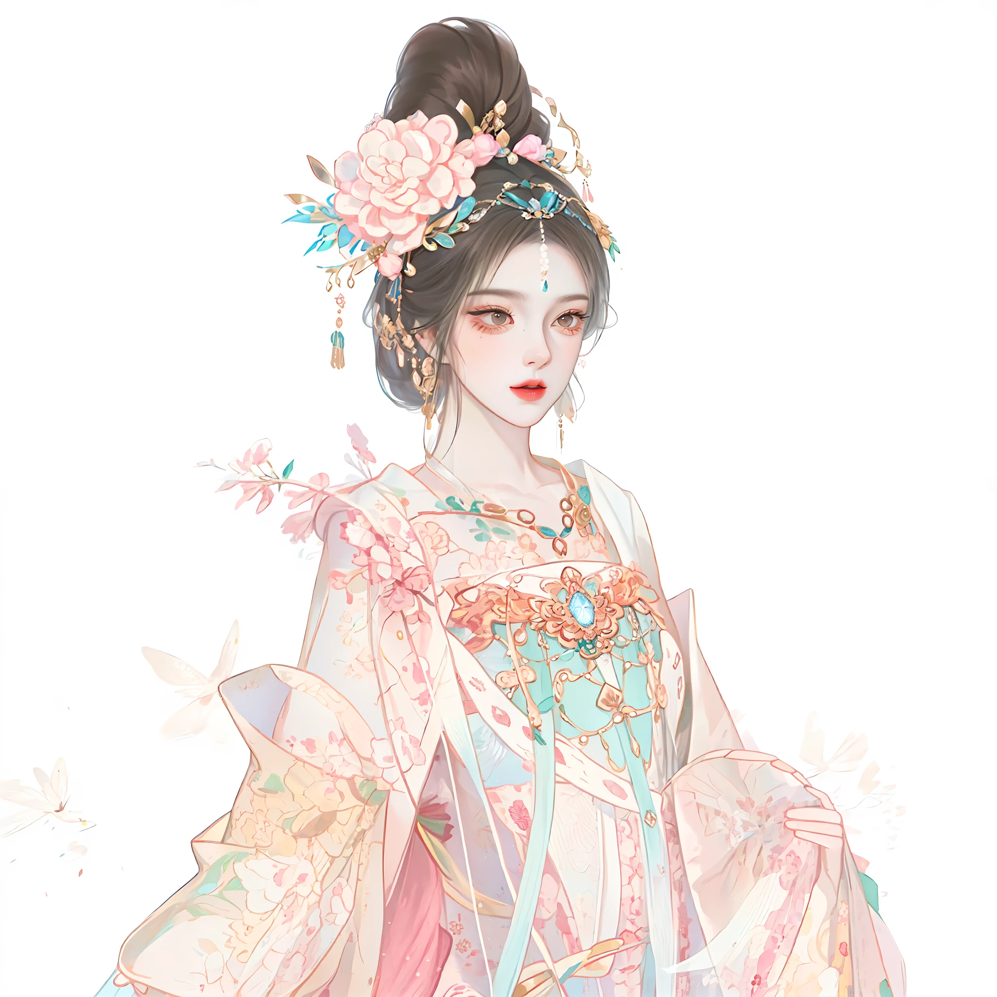 Western girl,Works of masters,Best picture quality,Higher quality,high detal, 超高分辨率, 8K分辨率, depth of fields, cinematic photogtaphy, intricately details, carefully, meticuloso, glorious, max detail, extreme beautiful, (((1girll, 独奏))), 18yr old,long whitr hair, brunette color hair, white skinned, A picture, tmasterpiece, (Best picture quality), Higher quality, high detal, 超高分辨率, in a panoramic view, Exquisite facial features, s the perfect face