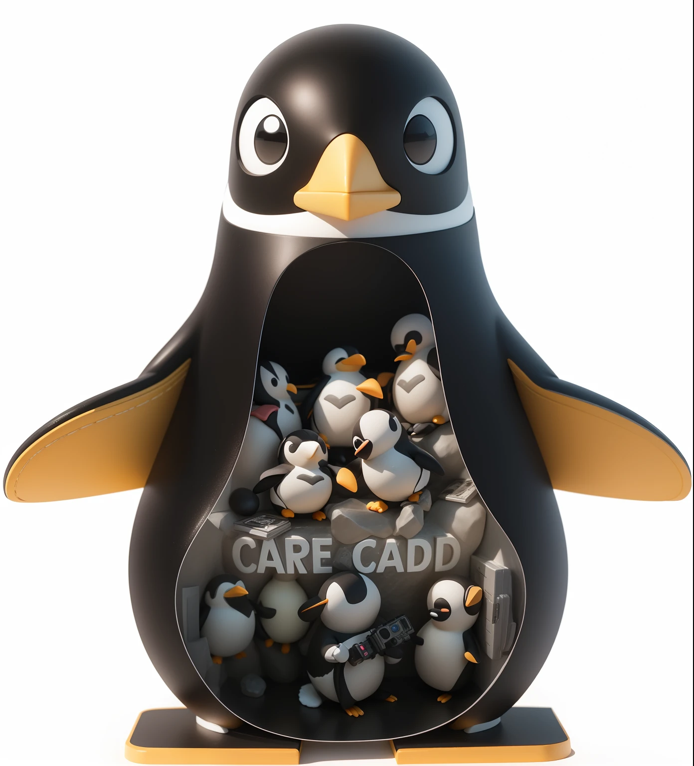 3D cartoon penguin,Three-dimensional clay,Eye portrayal,Elaborate Eyes,Popmart blind box,Simple solid color background,Natural light source,Best quality at best,full bodyesbian(4:3),Hyper-detailing,arte 3D,C4D, OC renderer, 3Drenderingof