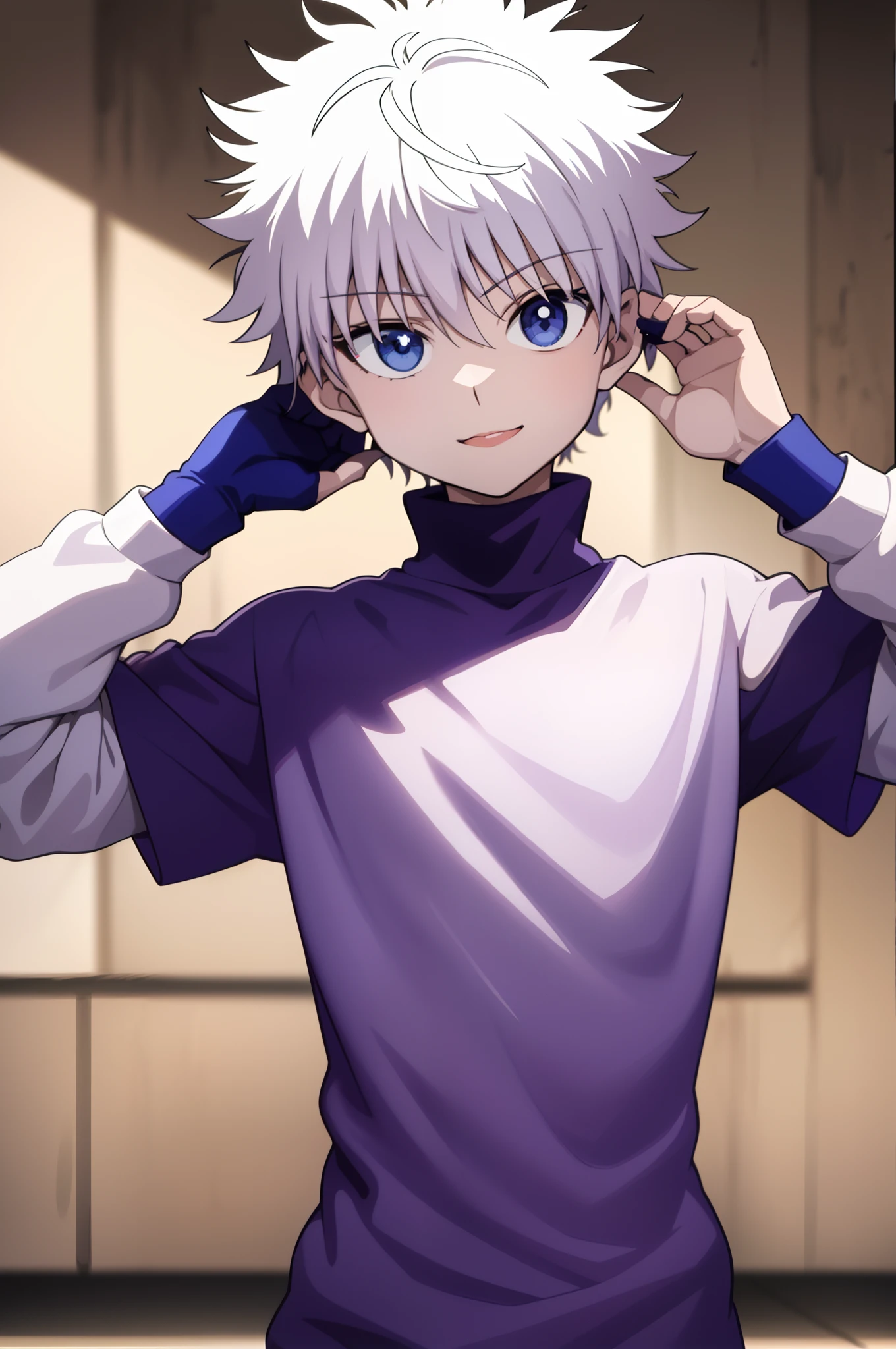 masterpiece, best quality, high quality, 1boy, solo, male focus, looking at viewer, upper body, killua_zoldyck