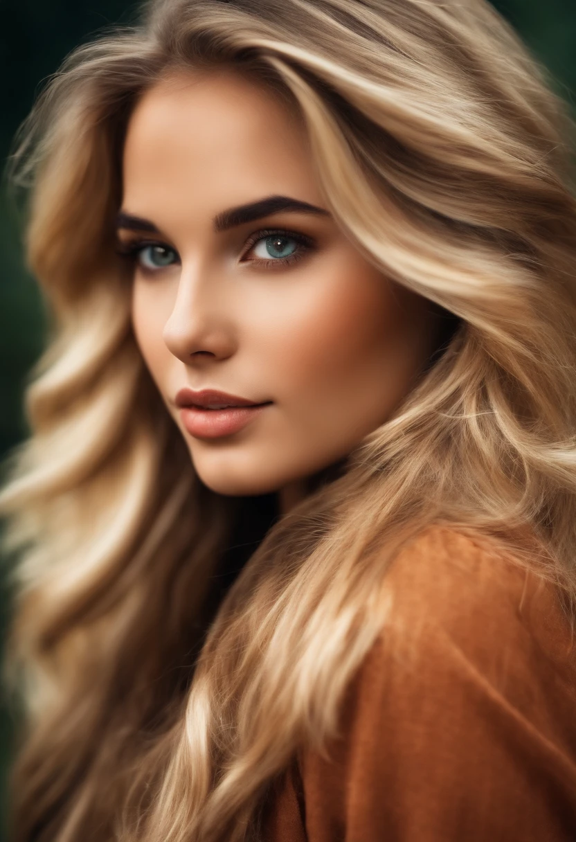blonde hair brown eyes girl