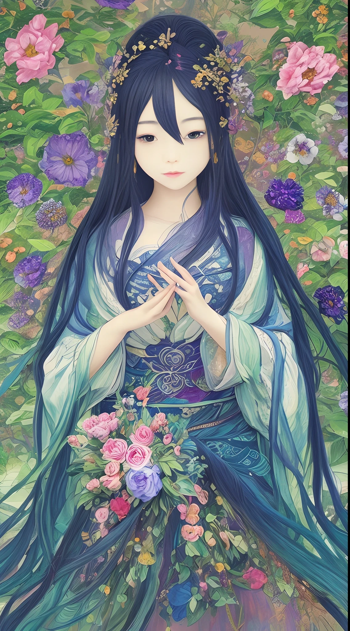 Arianna's work is、Mandalas and flowers、You will also be fascinated by AI art based on the blue mandal flower.。Her passionate color palette、Beautifully revealing the complex geometric patterns of the mandala、Bring quiet harmony in the heart to the viewer。Blue mandala flowers、From its deep hue and ephemeral presence、It blends into the work as a symbolic element interwoven with the joy of life.。Arianna's work is、It will evoke introspection and impression in the viewer.。