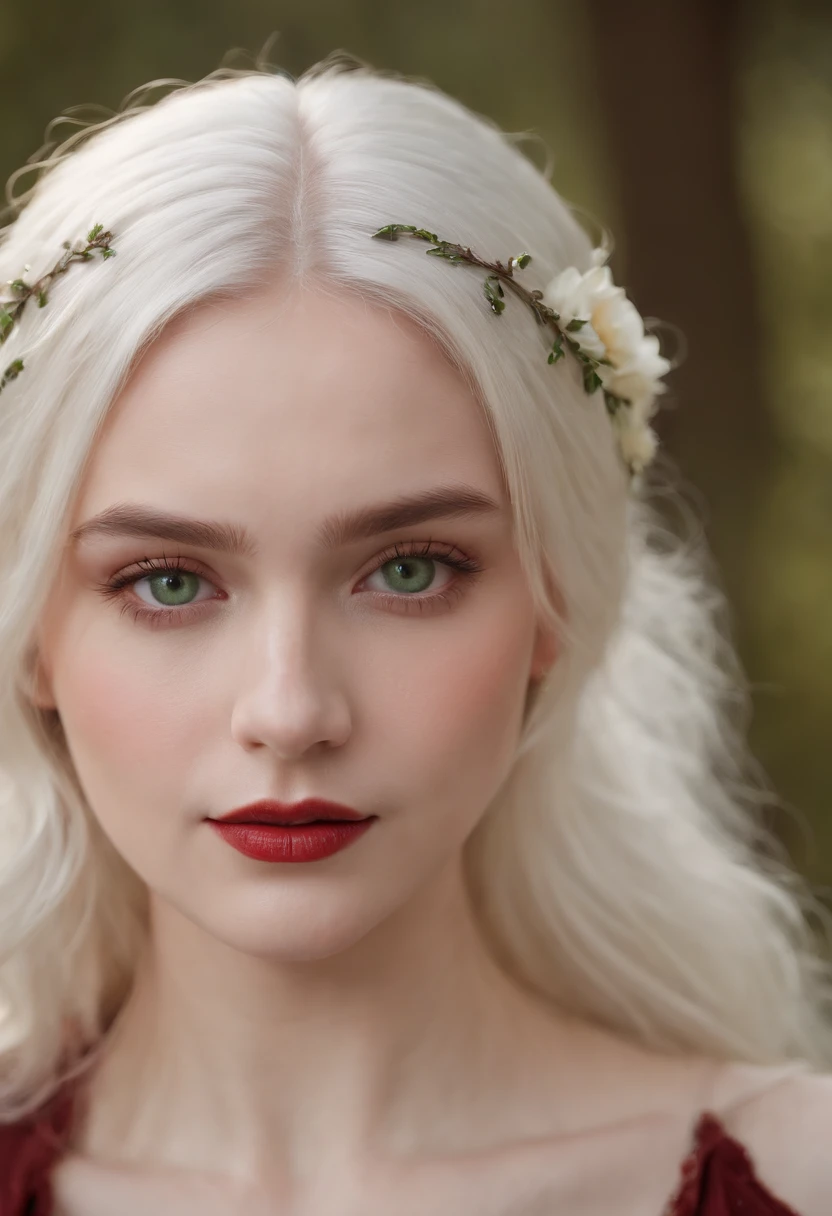 (((a deep reddish wound crosses her left cheek))) fair complexion, woman around 19 years old, natural white hair, distinctive green eyes, wearing kohl, slender and graceful, beautiful, candlelight in a medieval setting, ultra sharp focus, realistic shot, medieval female clothes, tetradic colors (scar:1.4)