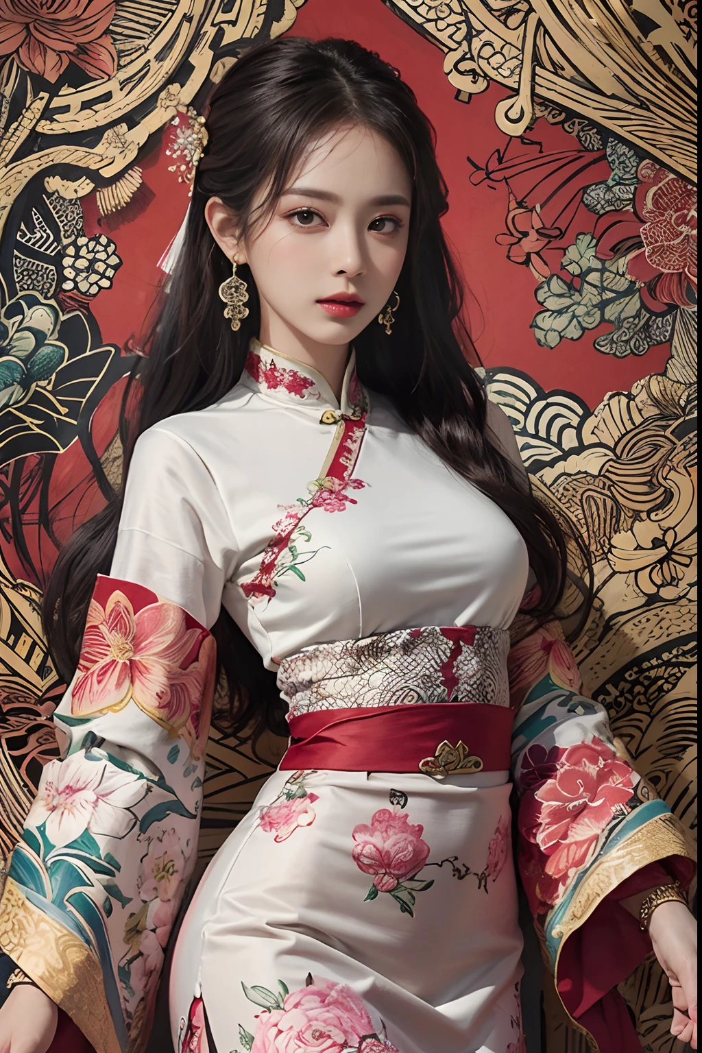 best quality, master, highres, wuxia 1girl, China dress, super beautiful face, super beautiful eye, super beautiful hair Super beautiful face, super beautiful eyes, super beautiful hair, super beautiful hair, magazine cover