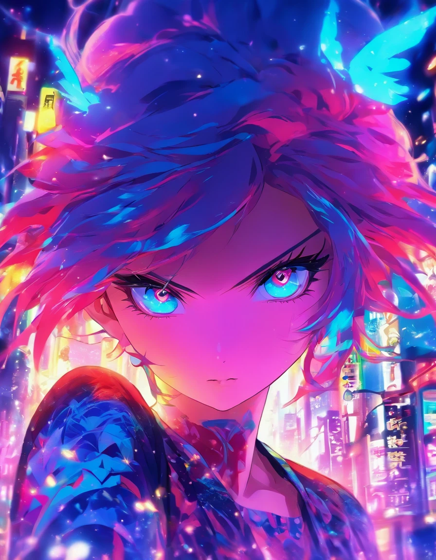 Craft a captivating image featuring a stunning anime girl in the enchanting Niji style. Emphasize vibrant colors, surreal backgrounds, and a sense of ethereal beauty. Bring out intricate details in her design, including her eyes, hair, and attire. Infuse the scene with the unique blend of realism and artistic charm that defines the Niji style.