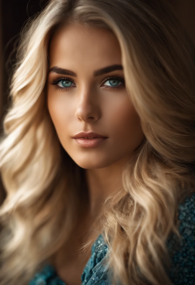 blonde hair brown eyes girl