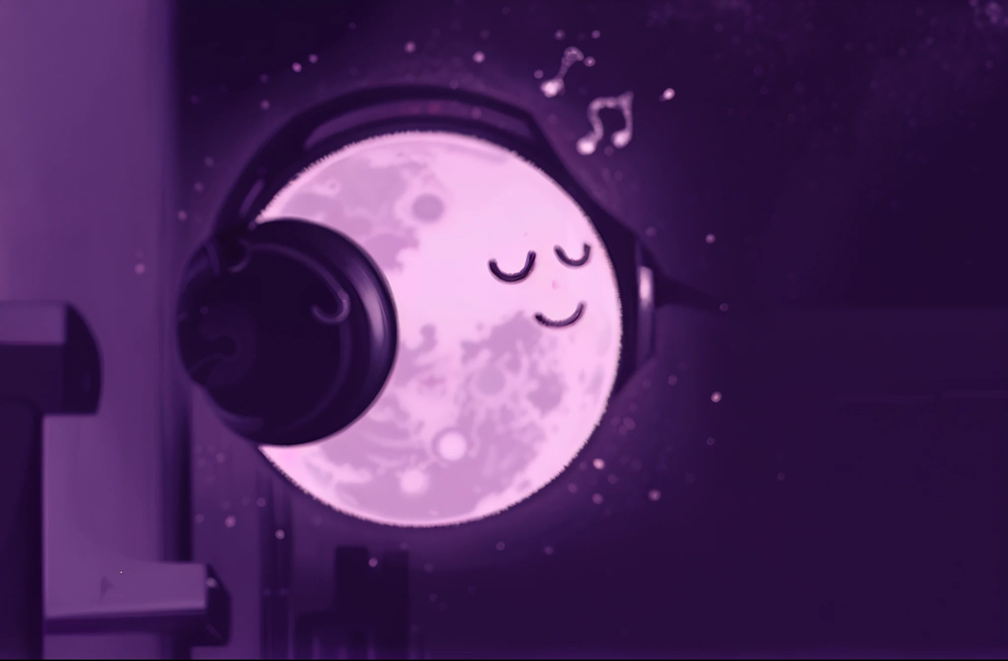 there is a picture of a clock with a face on it, sweet night ambient, in the moon, listening to music at 2 am, night mood, nightcore, vibing to music, deep emotional ambience, โ๐ช๐๐ฉ๐พ, lofi feel, lofi vibe, on the moon, night!, โจ๐๐, lofi artstyle