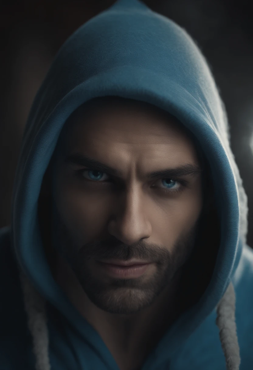 Realistic high definition Smooth Smurf looking at the viewer with a serious face, corpo inteiro aparecendo vestindo roupas sujas, sem dentes aparecendo, all-black sclera and pills, cinematic 3D style, sharp facial features, 4k, 8k.
